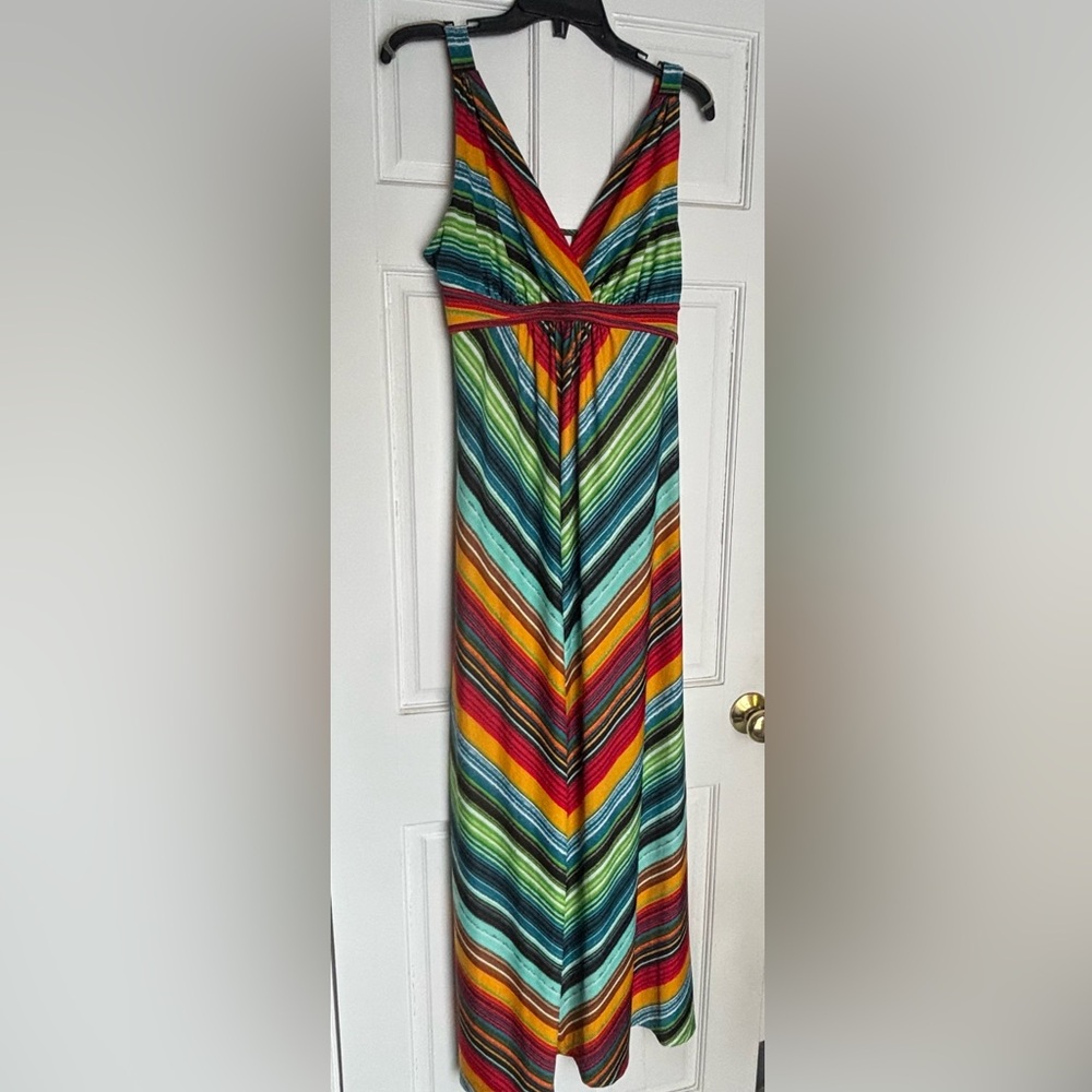 Jaclyn Smith Multicolor Striped Maxi Dress
